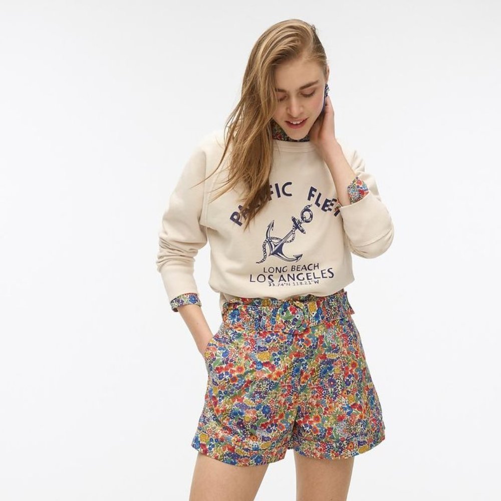 J. Crew. Pleated short in Liberty® Margaret Annie print